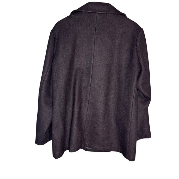 Lands End Wool Pea Coat Womens Double Breasted Black **see measurements - Picture 2 of 6